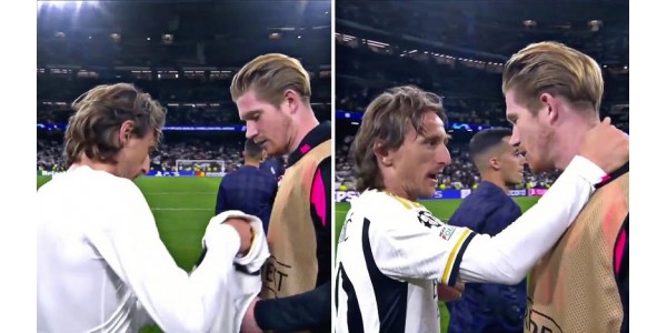 Luka Modric nabízí, že pošle dres Kevinu De Bruyneovi